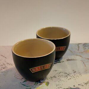 Set of 2 Baileys Irish Cream Ceramic Sipping Cups | Black & Gold